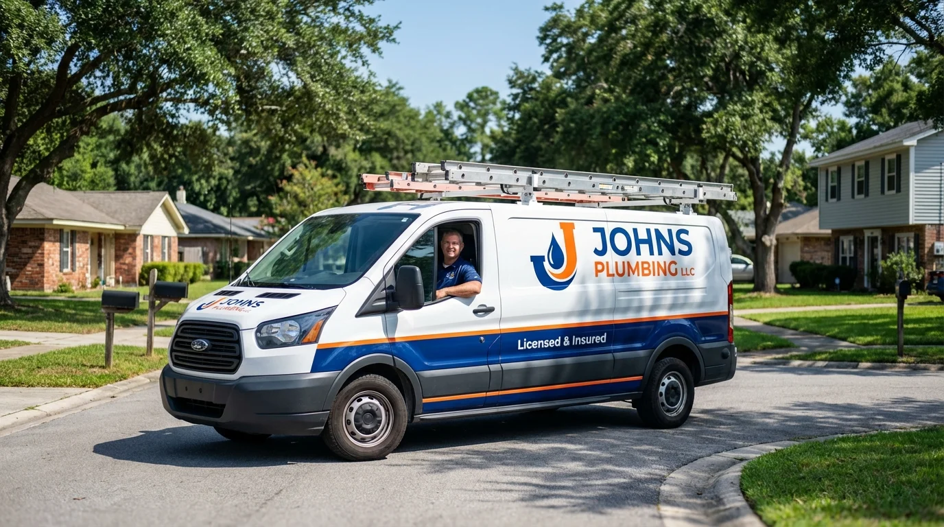 Johns Plumbing LLC service van in Peabody, MA